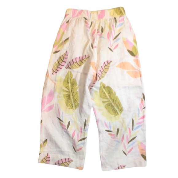 Cynthia Rowley 100% Linen pant Medium Wide Leg Cropped - Picture 2 of 7